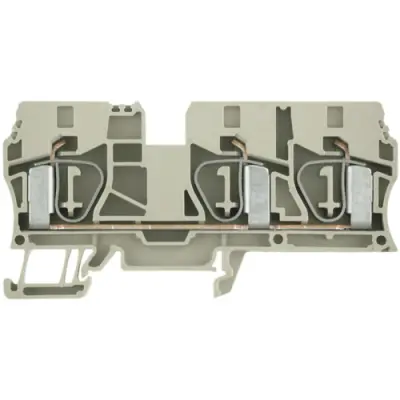 Through terminal block, spring balancer connection, 1.5-10 mm², 3 pole, 57 A, 8 kV, dark beige, 1767690000 - 1