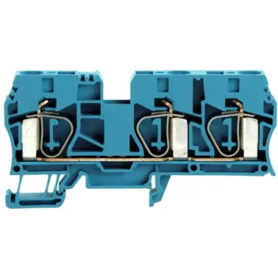 Through terminal block, spring balancer connection, 1.5-10 mm², 3 pole, 57 A, 8 kV, blue, 1767700000 - 1