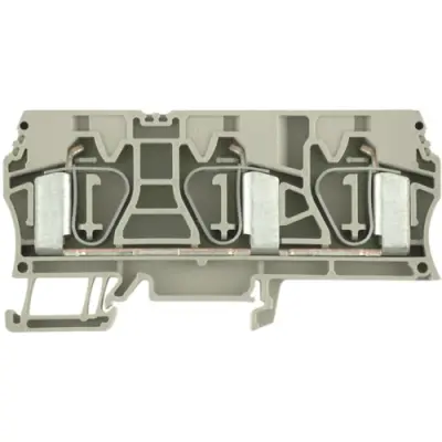 Through terminal block, spring balancer connection, 1.5-16 mm², 3 pole, 76 A, 8 kV, dark beige, 1768320000 - 1