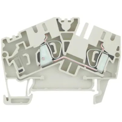 Through terminal block, spring balancer connection, 0.5-4.0 mm², 2 pole, 32 A, 8 kV, dark beige, 1770370000 - 1