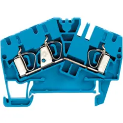Through terminal block, spring balancer connection, 0.5-4.0 mm², 3 pole, 32 A, 8 kV, blue, 1770860000