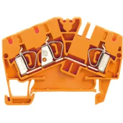 Through terminal block, spring balancer connection, 0.5-4.0 mm², 3 pole, 32 A, 8 kV, orange, 1770870000