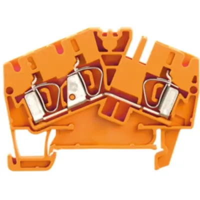 Through terminal block, spring balancer connection, 0.5-4.0 mm², 3 pole, 32 A, 8 kV, orange, 1770870000 - 1
