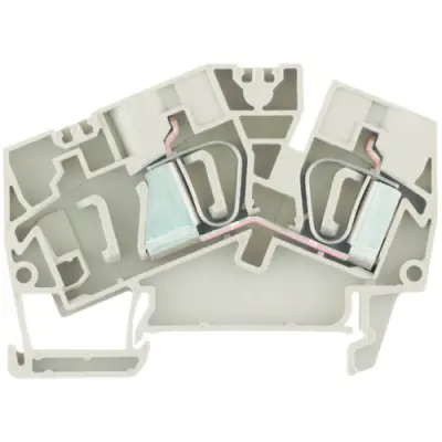 Through terminal block, spring balancer connection, 0.5-10 mm², 2 pole, 41 A, 8 kV, dark beige, 1771380000 - 1