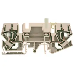 Through terminal block, spring balancer connection, 0.5-6.0 mm², 2 pole, 41 A, 8 kV, dark beige, 1771960000