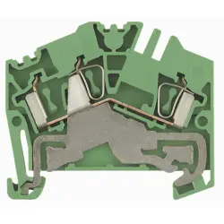 Protective conductor terminal, spring balancer connection, 0.5-2.5 mm², 2 pole, 8 kV, yellow/green, 1772090000