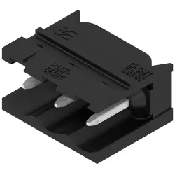 Pin header, 3 pole, pitch 5.08 mm, angled, black, 1774772001
