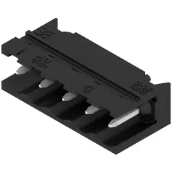 Pin header, 5 pole, pitch 5.08 mm, angled, black, 1774794001