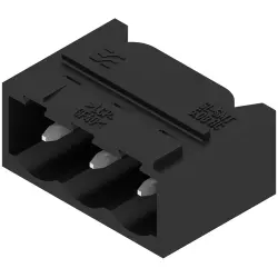 Pin header, 3 pole, pitch 5.08 mm, angled, black, 1775012001