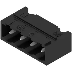 Pin header, 4 pole, pitch 5.08 mm, angled, black, 1775024001