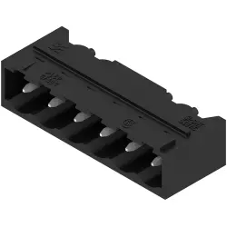 Pin header, 6 pole, pitch 5.08 mm, angled, black, 1775044001