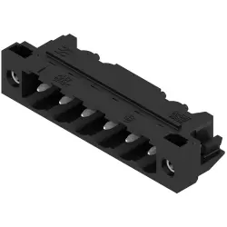Pin header, 6 pole, pitch 5.08 mm, angled, black, 1775274001