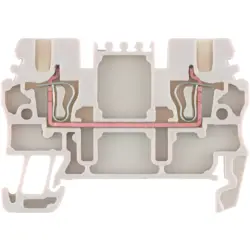 Through terminal block, spring balancer connection, 0.5-1.5 mm², 2 pole, 17.5 A, 6 kV, dark beige, 1775480000