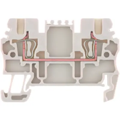 Through terminal block, spring balancer connection, 0.5-1.5 mm², 2 pole, 17.5 A, 6 kV, dark beige, 1775480000 - 1