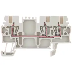 Through terminal block, spring balancer connection, 0.5-1.5 mm², 3 pole, 17.5 A, 6 kV, dark beige, 1775530000