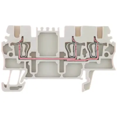 Through terminal block, spring balancer connection, 0.5-1.5 mm², 3 pole, 17.5 A, 6 kV, dark beige, 1775530000 - 1