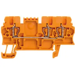 Through terminal block, spring balancer connection, 0.5-1.5 mm², 3 pole, 17.5 A, 6 kV, orange, 1775550000