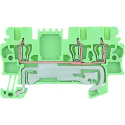 Protective conductor terminal, spring balancer connection, 0.5-1.5 mm², 3 pole, 180 A, 6 kV, yellow/green, 1775560000