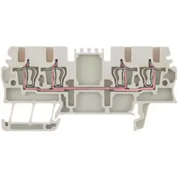 Through terminal block, spring balancer connection, 0.5-1.5 mm², 4 pole, 17.5 A, 6 kV, dark beige, 1775580000