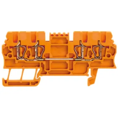 Through terminal block, spring balancer connection, 0.5-1.5 mm², 4 pole, 17.5 A, 6 kV, orange, 1775610000 - 1