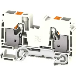Protective conductor terminal, push-in connection, 0.5-16 mm², 2 pole, white, 2734170000