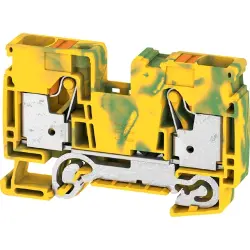 Protective conductor terminal, push-in connection, 0.5-25 mm², 2 pole, 8 kV, green/yellow, 2494010000