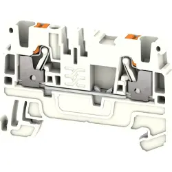 Protective conductor terminal, push-in connection, 0.14-4.0 mm², 2 pole, white, 2690460000