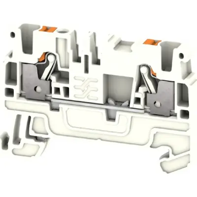 Protective conductor terminal, push-in connection, 0.14-4.0 mm², 2 pole, white, 2690460000 - 1