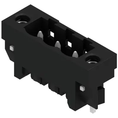 Pin header, 3 pole, pitch 5.08 mm, straight, black, 1776374001 - 1