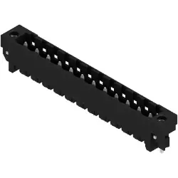 Pin header, 12 pole, pitch 5.08 mm, straight, black, 1776462001