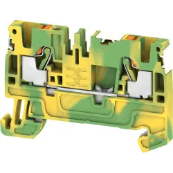 Protective conductor terminal, push-in connection, 0.14-4.0 mm², 2 pole, 8 kV, green/yellow, 2674710000