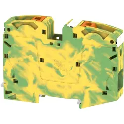 Protective conductor terminal, push-in connection, 2.5-35 mm², 2 pole, green/yellow, 2735950000