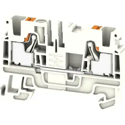 Protective conductor terminal, push-in connection, 0.14-6.0 mm², 2 pole, 8 kV, white, 2734150000