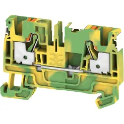 Protective conductor terminal, push-in connection, 0.14-6.0 mm², 2 pole, 8 kV, green/yellow, 2674800000