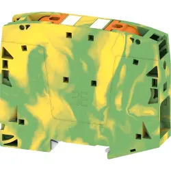 Protective conductor terminal, push-in connection, 10-70 mm², 2 pole, green/yellow, 2742110000