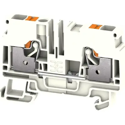Protective conductor terminal, push-in connection, 0.34-6.0 mm², 2 pole, 8 kV, white, 2734160000 - 1