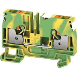 Protective conductor terminal, push-in connection, 0.34-6.0 mm², 2 pole, 8 kV, green/yellow, 2674890000
