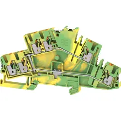 Protective conductor terminal, push-in connection, 0.14-4.0 mm², 6 pole, dark beige, 2936710000