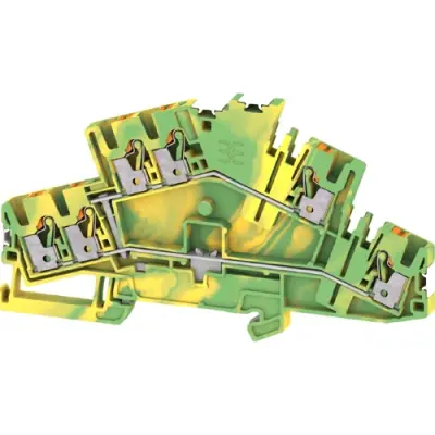 Protective conductor terminal, push-in connection, 0.14-4.0 mm², 6 pole, dark beige, 2936710000 - 1
