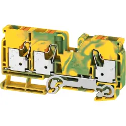 Protective conductor terminal, push-in connection, 0.5-16 mm², 3 pole, 8 kV, green/yellow, 2490590000