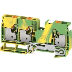 Protective conductor terminal, push-in connection, 0.5-16 mm², 3 pole, 8 kV, green/yellow, 2674990000