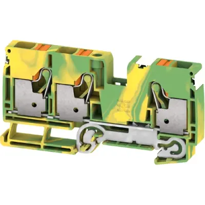 Protective conductor terminal, push-in connection, 0.5-16 mm², 3 pole, 8 kV, green/yellow, 2674990000 - 1
