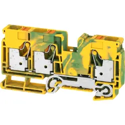 Protective conductor terminal, push-in connection, 0.5-25 mm², 3 pole, 8 kV, green/yellow, 2494020000