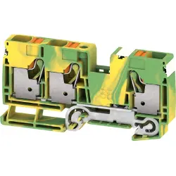 Protective conductor terminal, push-in connection, 0.5-25 mm², 3 pole, 8 kV, green/yellow, 2675050000
