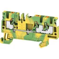 Protective conductor terminal, push-in connection, 0.14-4.0 mm², 3 pole, 8 kV, green/yellow, 2674740000