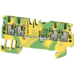 Protective conductor terminal, push-in connection, 0.14-1.5 mm², 4 pole, 6 kV, green/yellow, 2674680000