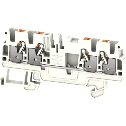 Protective conductor terminal, push-in connection, 0.14-4.0 mm², 4 pole, white, 2690470000
