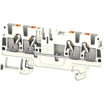 Protective conductor terminal, push-in connection, 0.14-4.0 mm², 4 pole, white, 2690470000 - 1