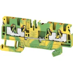 Protective conductor terminal, push-in connection, 0.14-4.0 mm², 4 pole, 8 kV, green/yellow, 2674770000