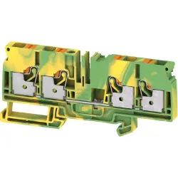 Protective conductor terminal, push-in connection, 0.34-6.0 mm², 4 pole, 8 kV, green/yellow, 2881490000